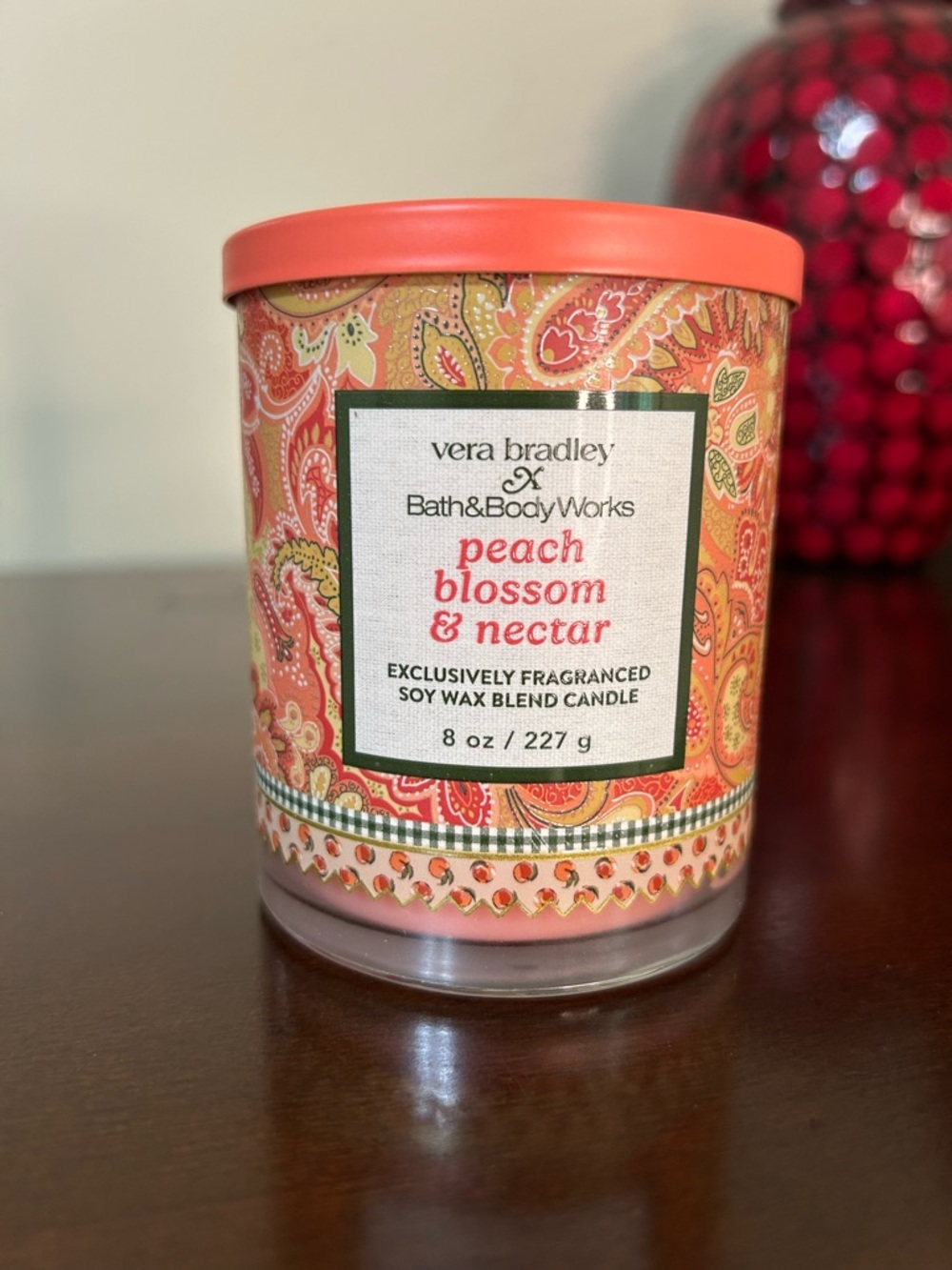 Vera Bradley x Bath & Body Works Peach Blossom & Nectar Single Wick Candle